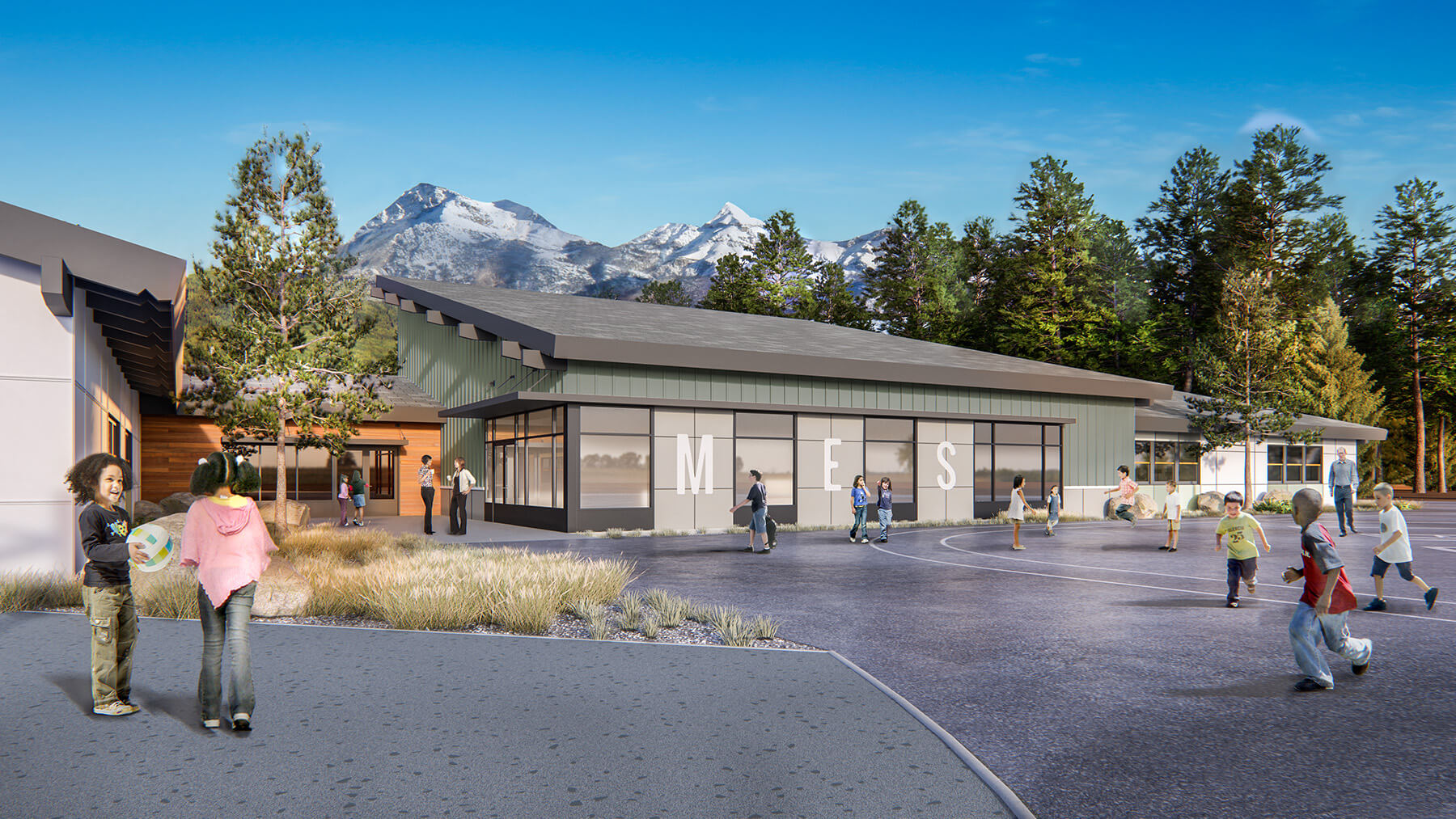 A photo of Mammoth Elementary School in Mammoth Lakes, CA