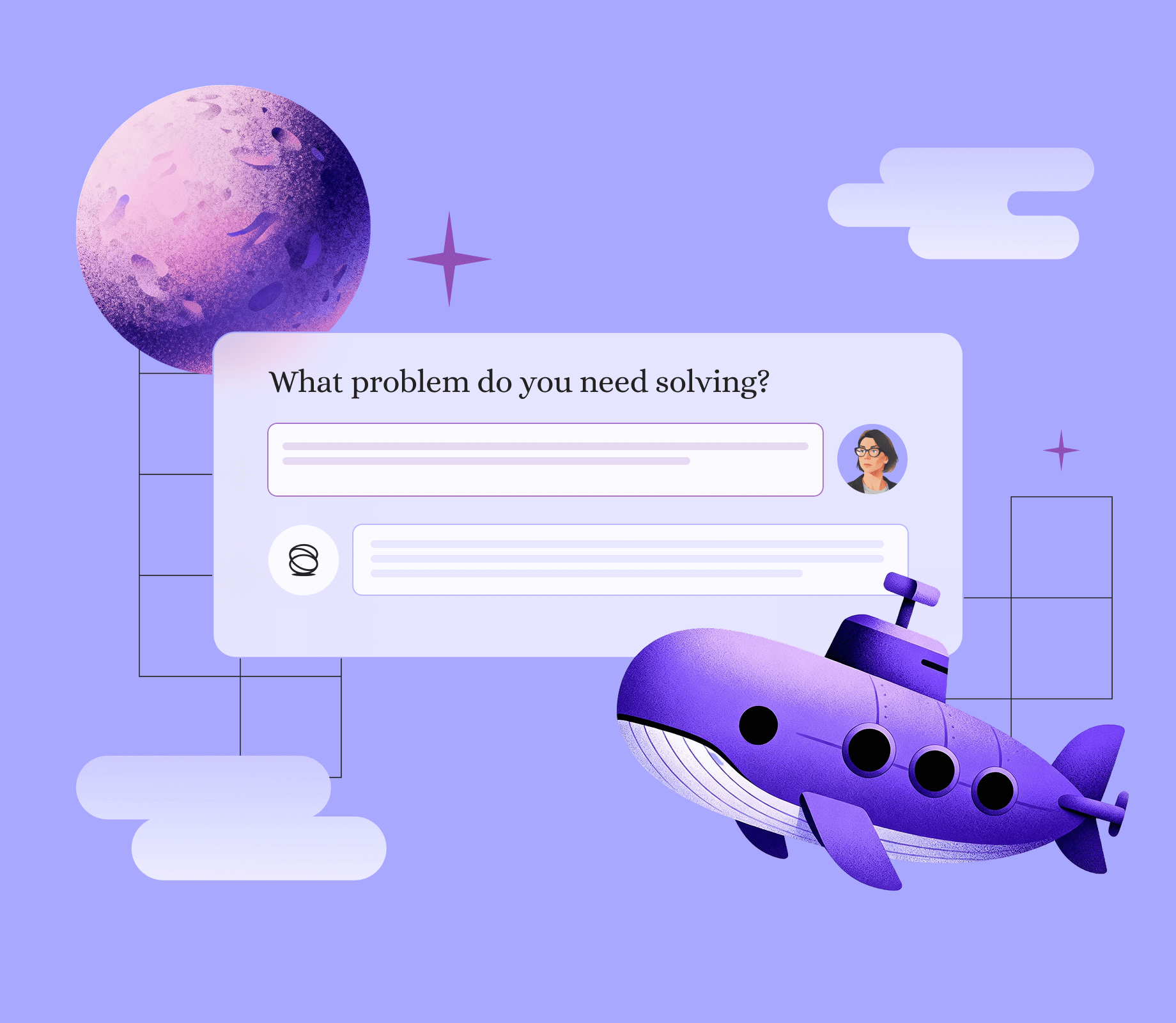 Branded illustration for tech startup