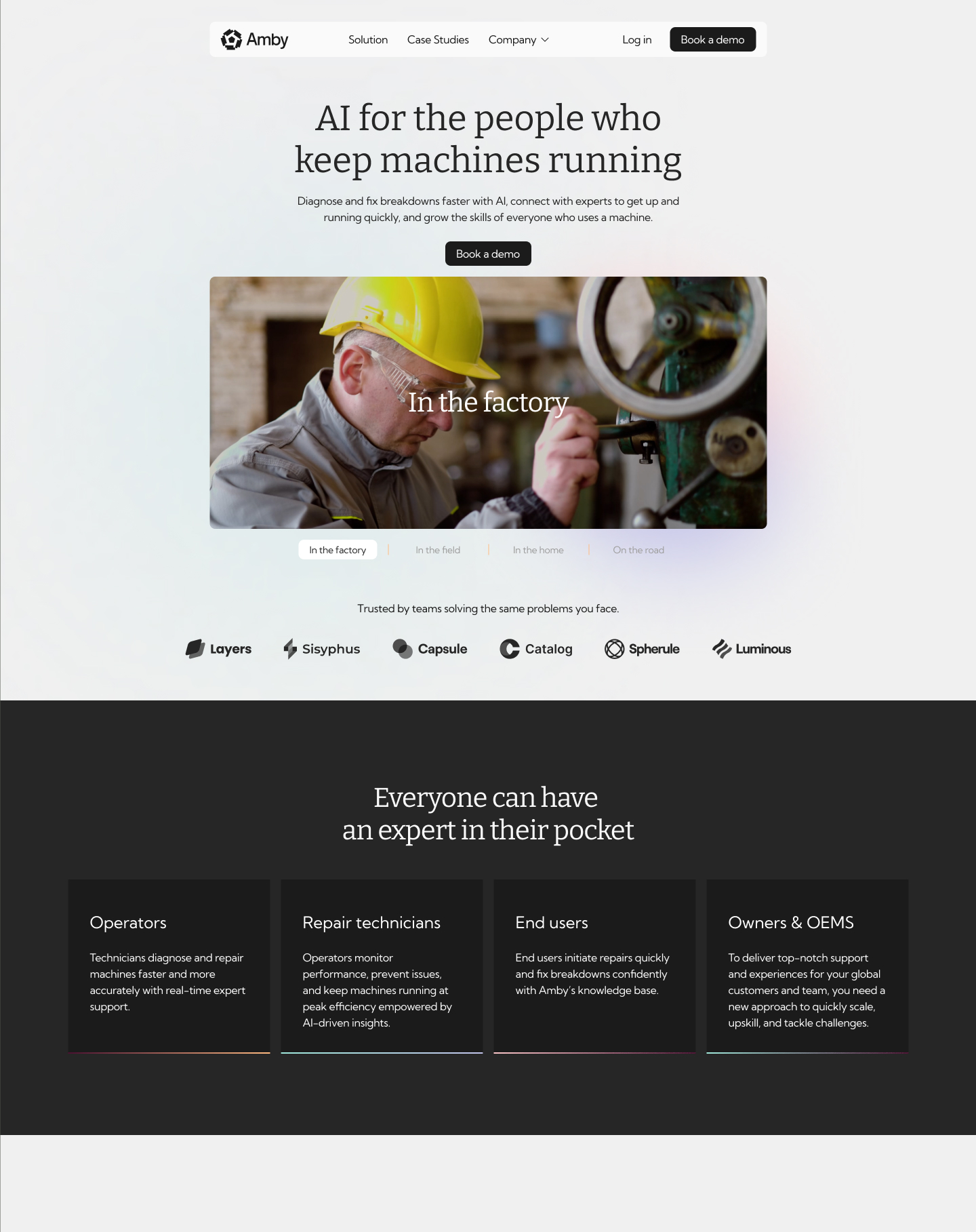 The startup’s website opens with short clips that demonstrate real use cases. These scenarios help users identify with the product immediately and understand its range. The design is clear and human-centered, guiding visitors through the product story without unnecessary visual clutter. The experience addresses the needs of investors, adopters, technicians, and end-users in a direct and structured way.