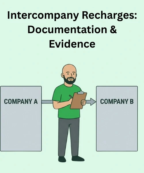 UAE intercompany recharge process showing structured cost allocation and supporting evidence for tax reporting