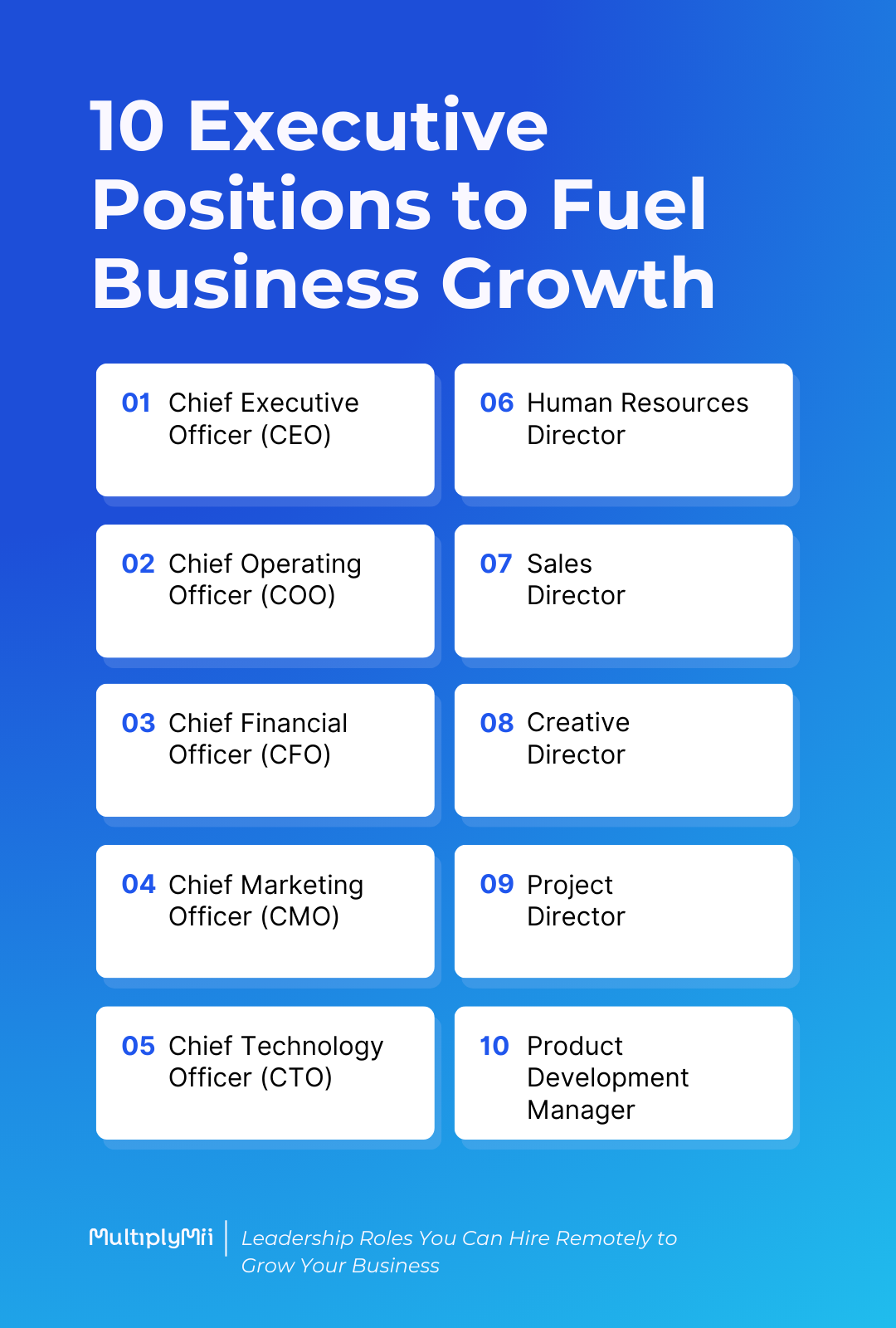 10 Executive Positions to Fuel Your Business Growth