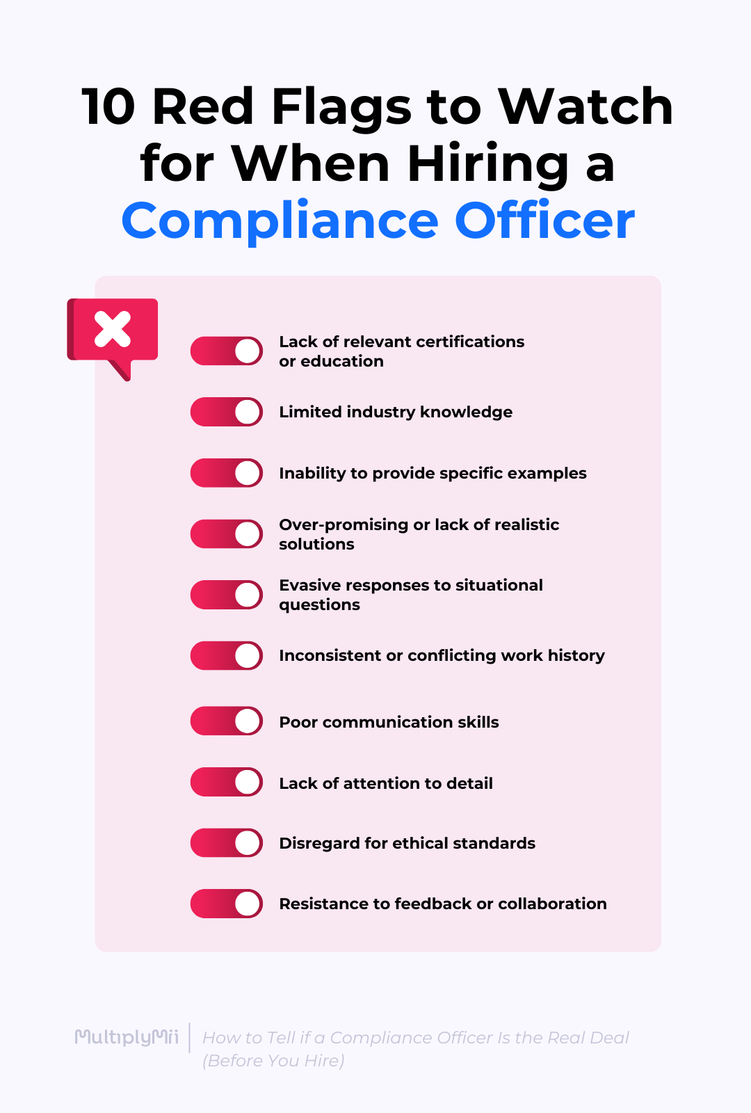 10 Red Flags to Watch for When Hiring a Compliance Officer