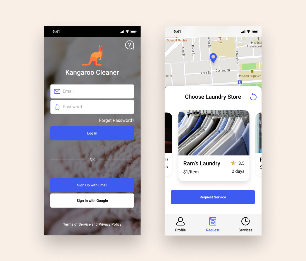 A mockup of a project