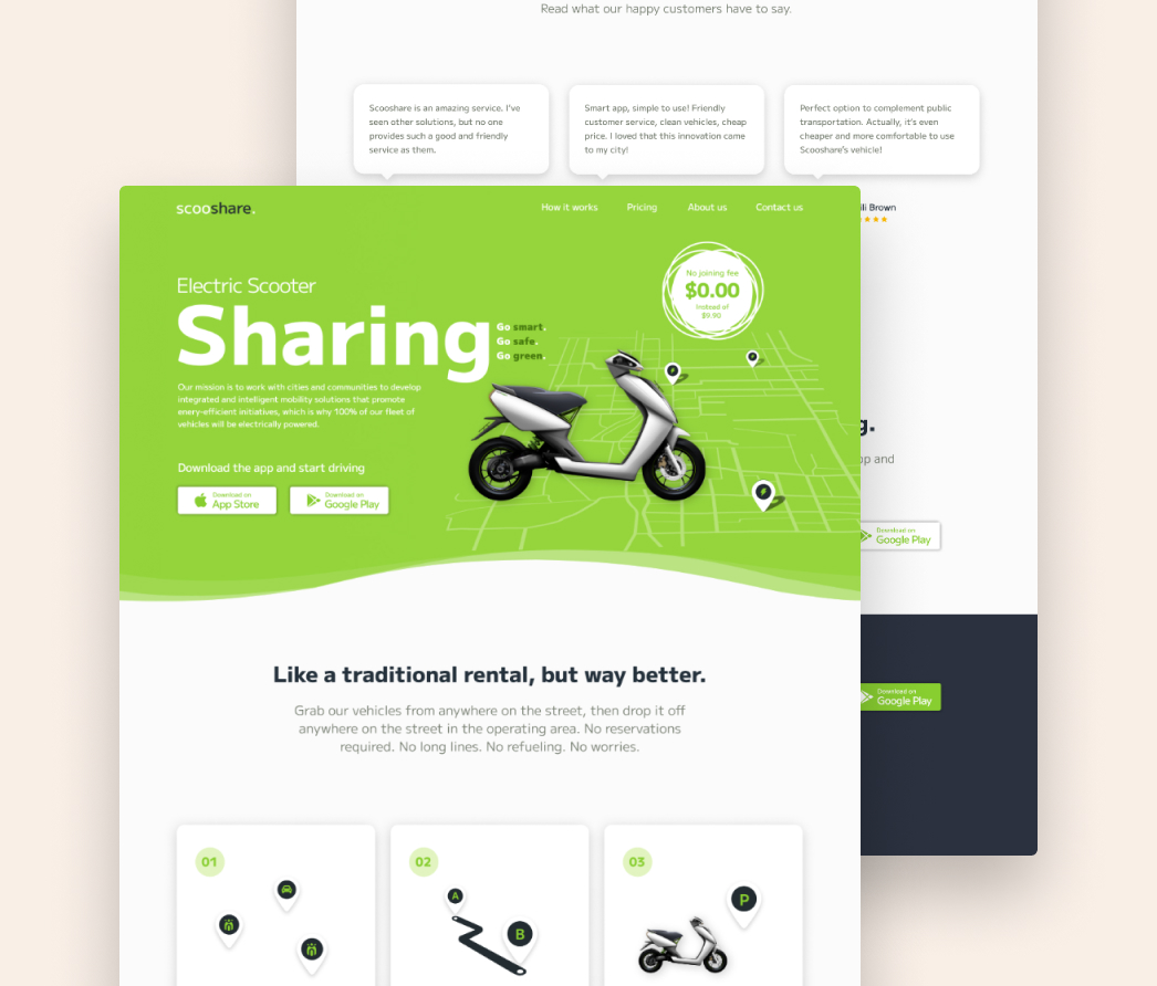 A mockup of a project