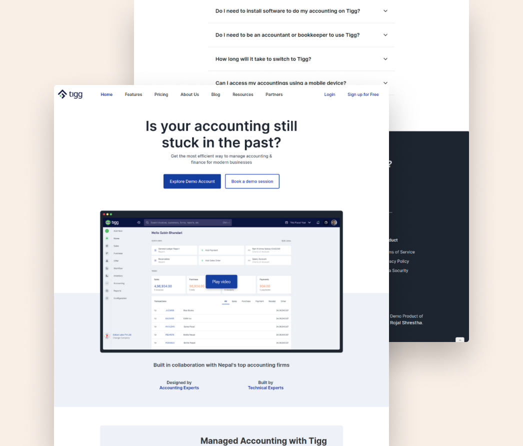 A mockup of a project