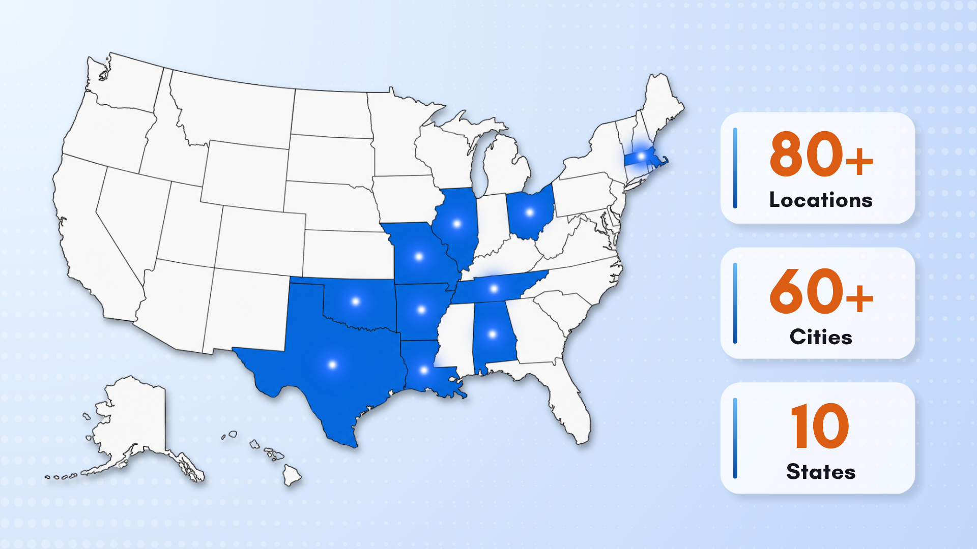 Map for TOWR advertising locations