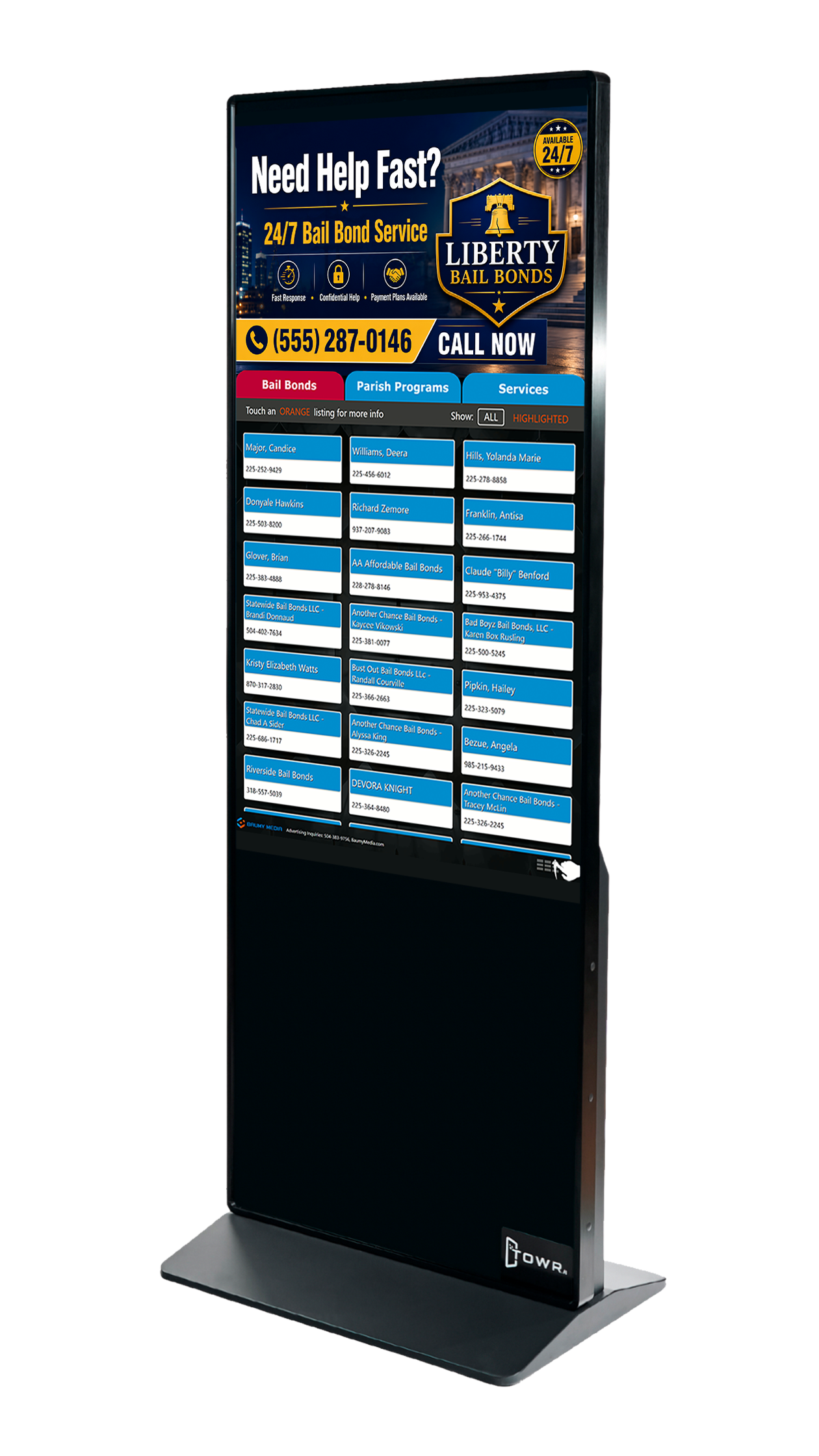 Digital Advertising Screen Correctional Facilities