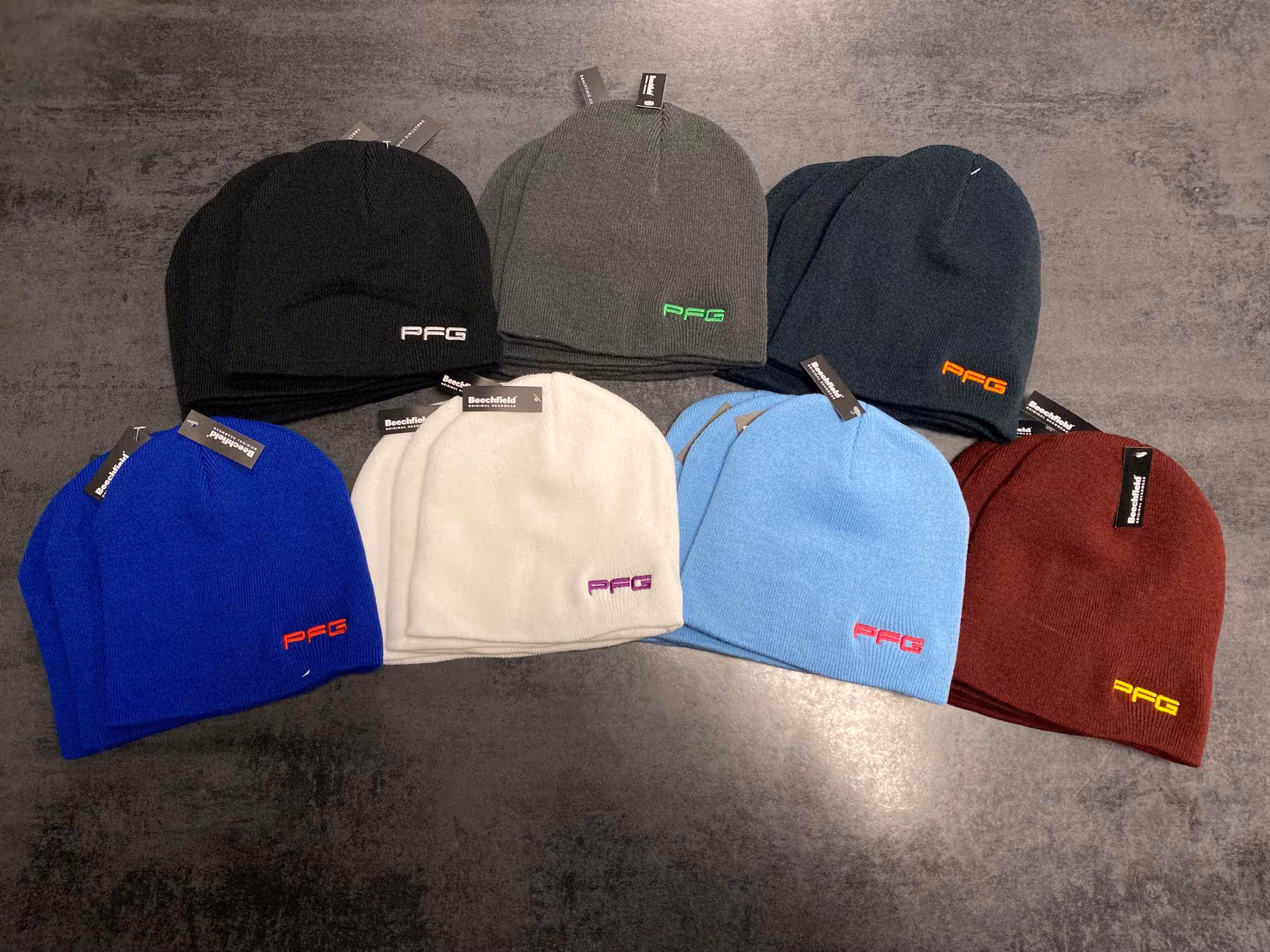 Multi-coloured beanies