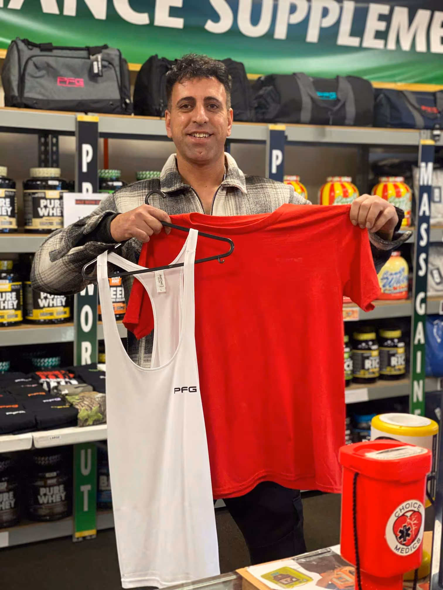 Customer wearing PFG apparel