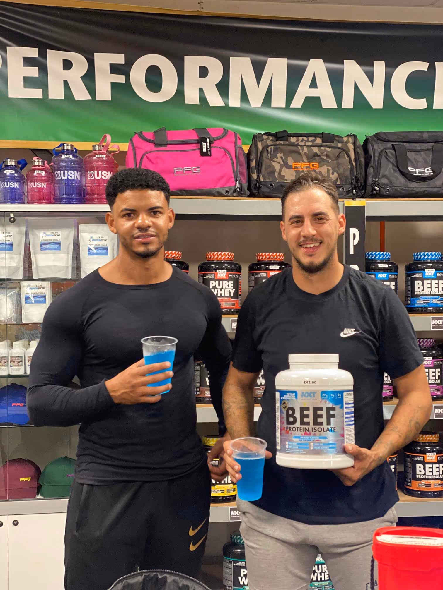 Customer holding PFG supplements