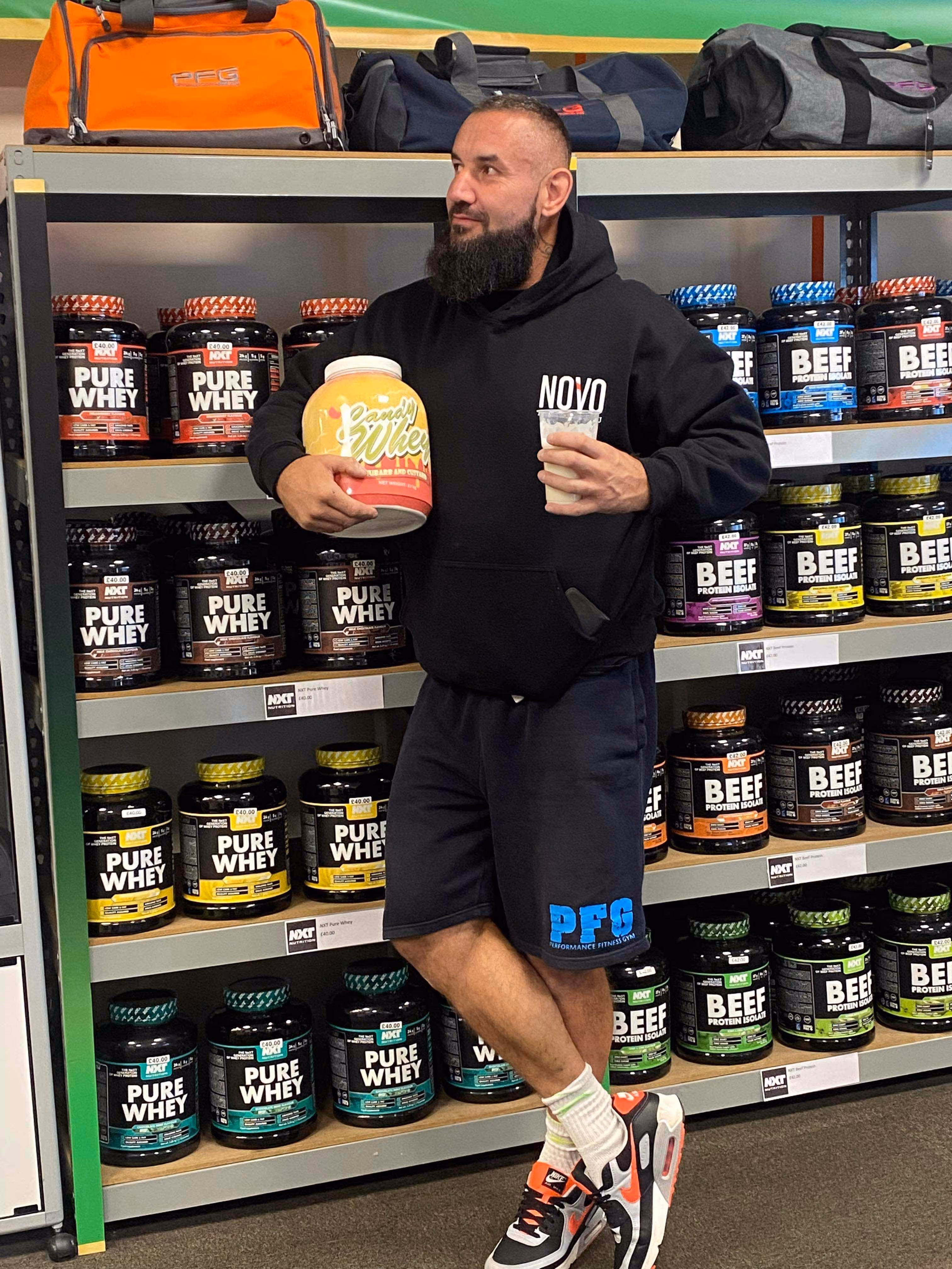 Customer holding PFG supplements