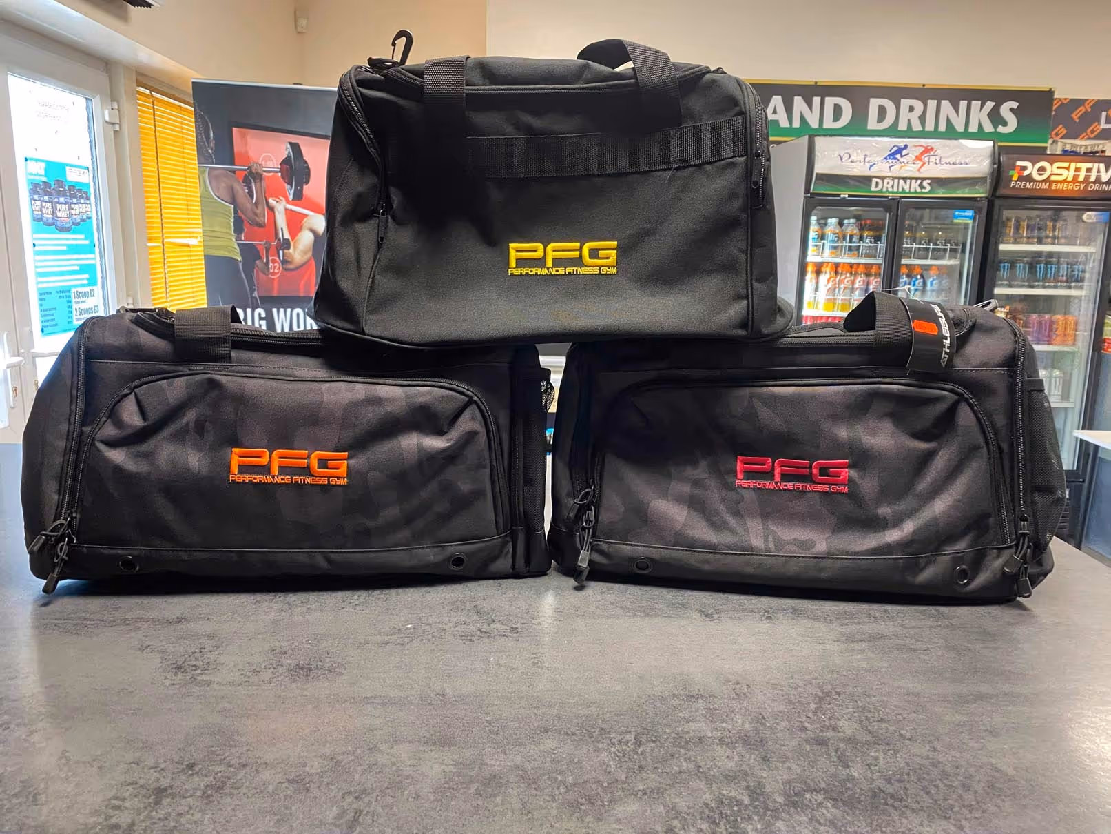 PFG branded gym bags