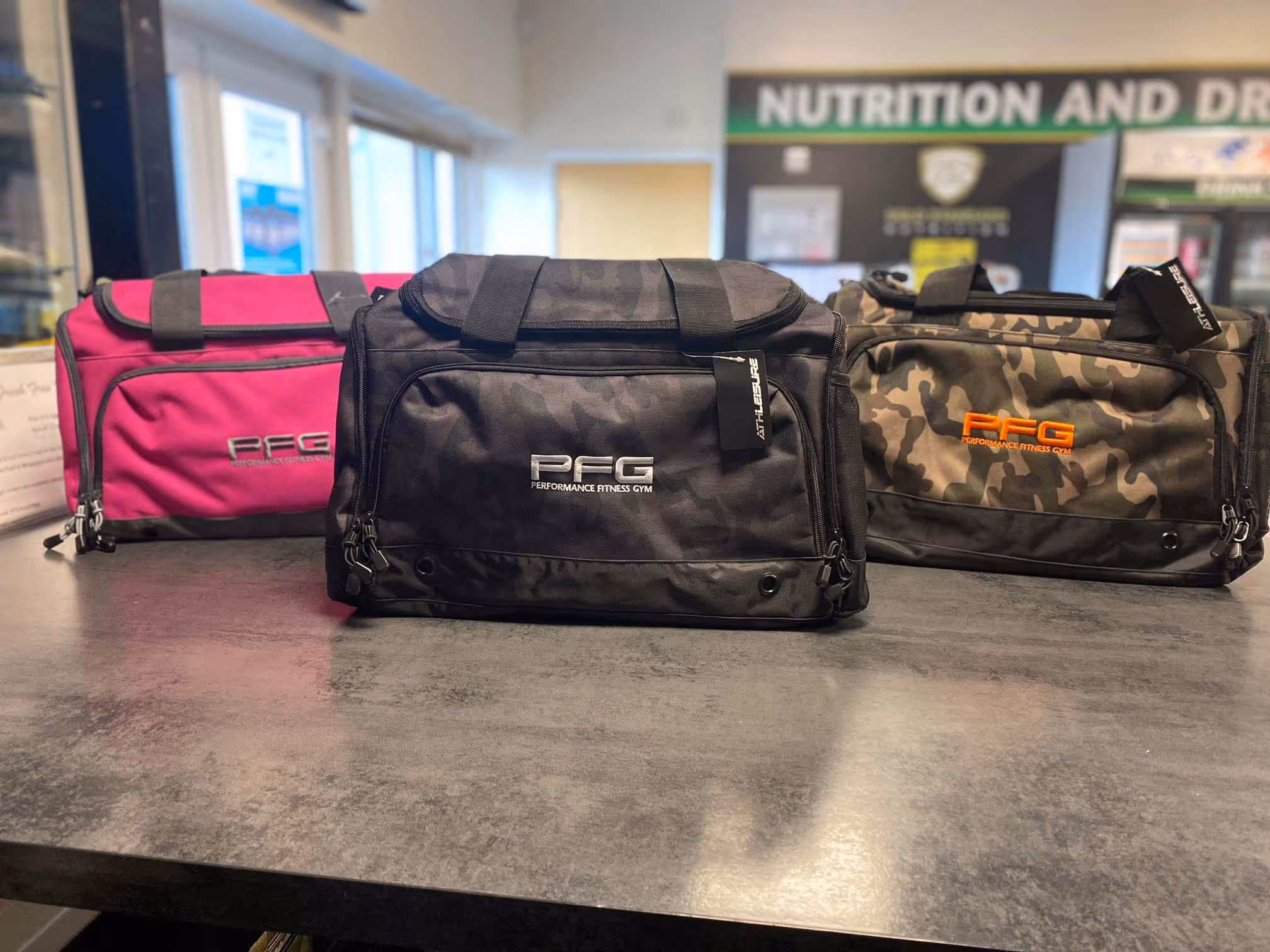 PFG branded gym bags