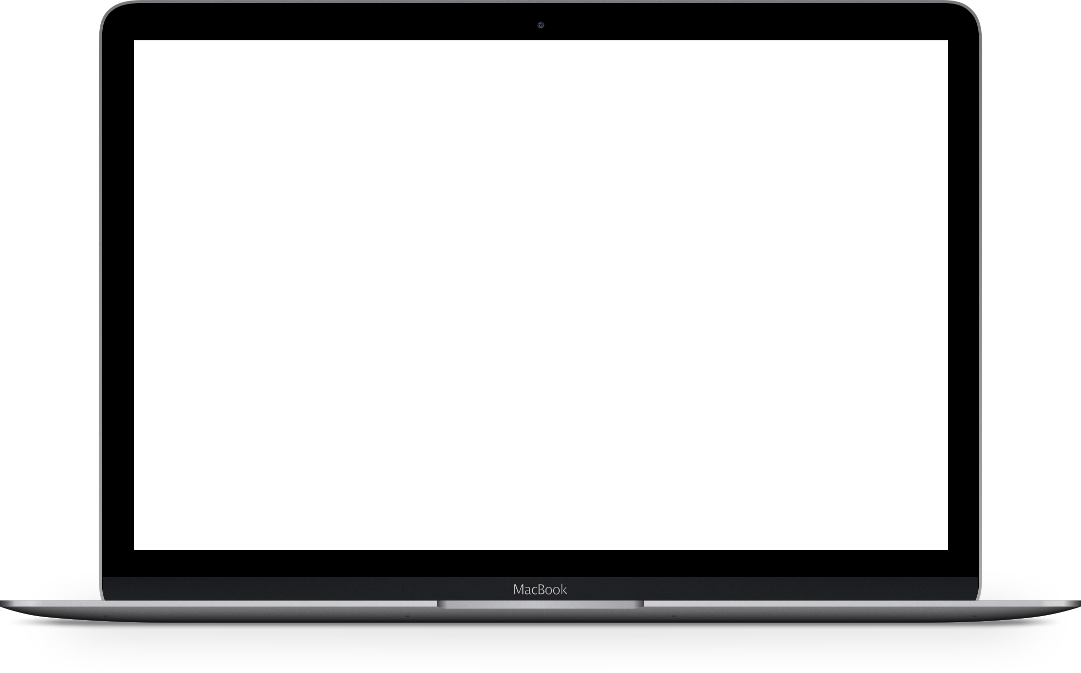 Blank MacBook laptop with white screen and thin silver design