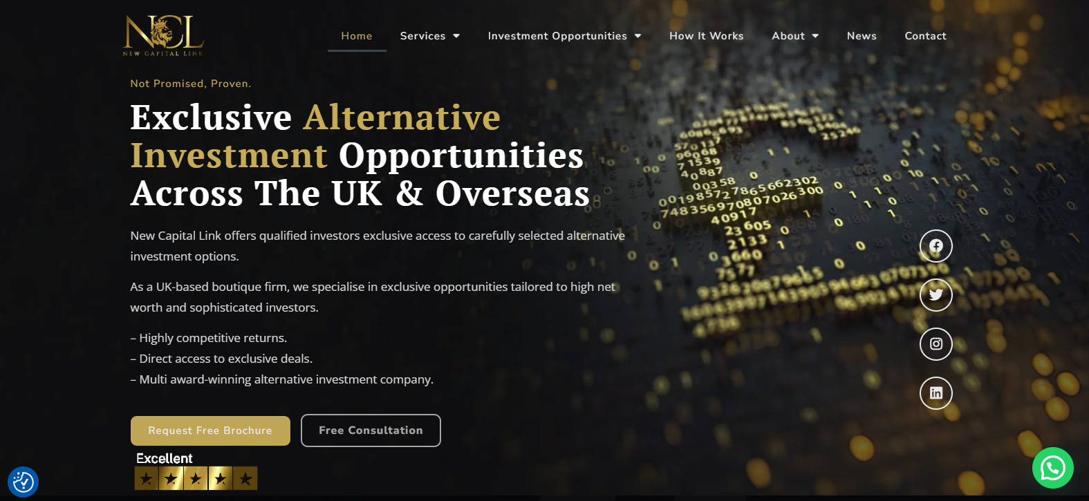 investment website redesign for new capital link