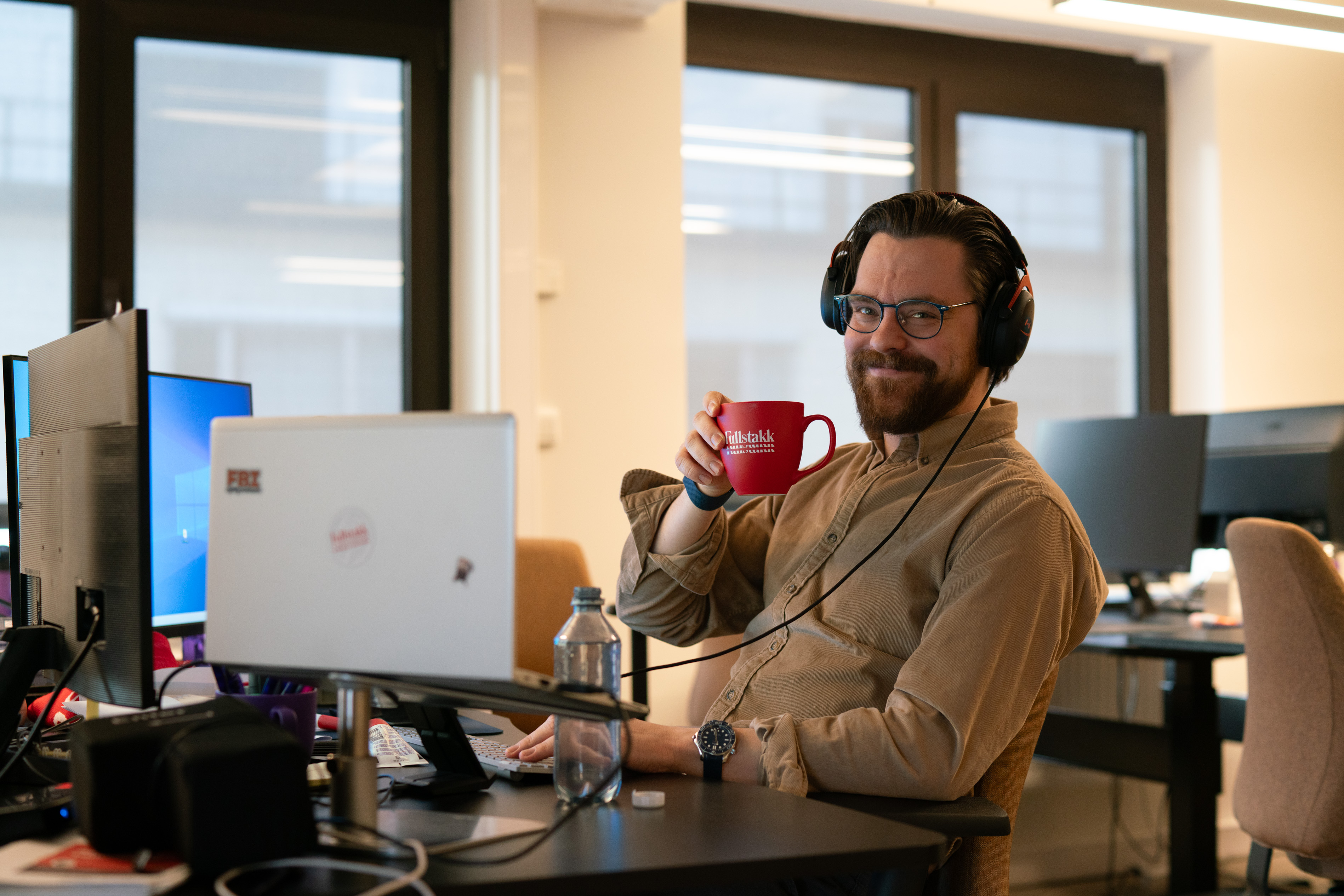 Niklas smiling at camera