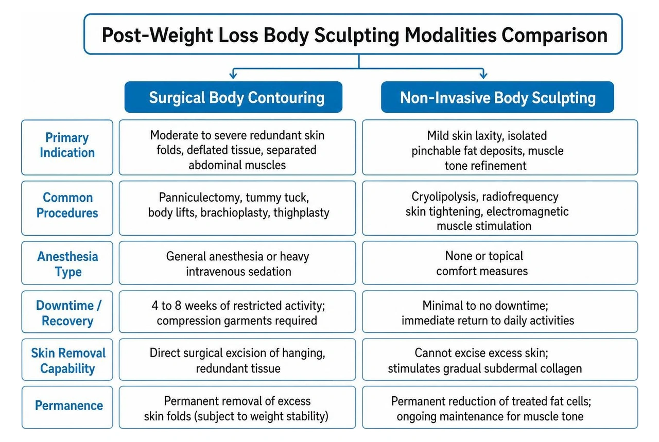 Post-weight loss body sculpting modalities comparison Post-weight loss body sculpting modalities comparison