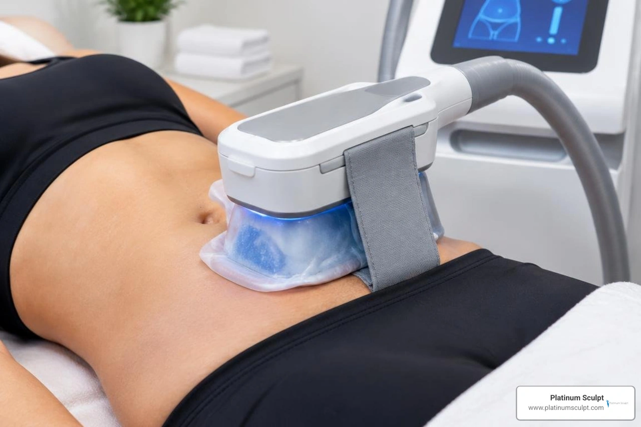Cryolipolysis applicator delivering controlled cooling to subcutaneous abdominal fat tissue Cryolipolysis applicator delivering controlled cooling to subcutaneous abdominal fat tissue