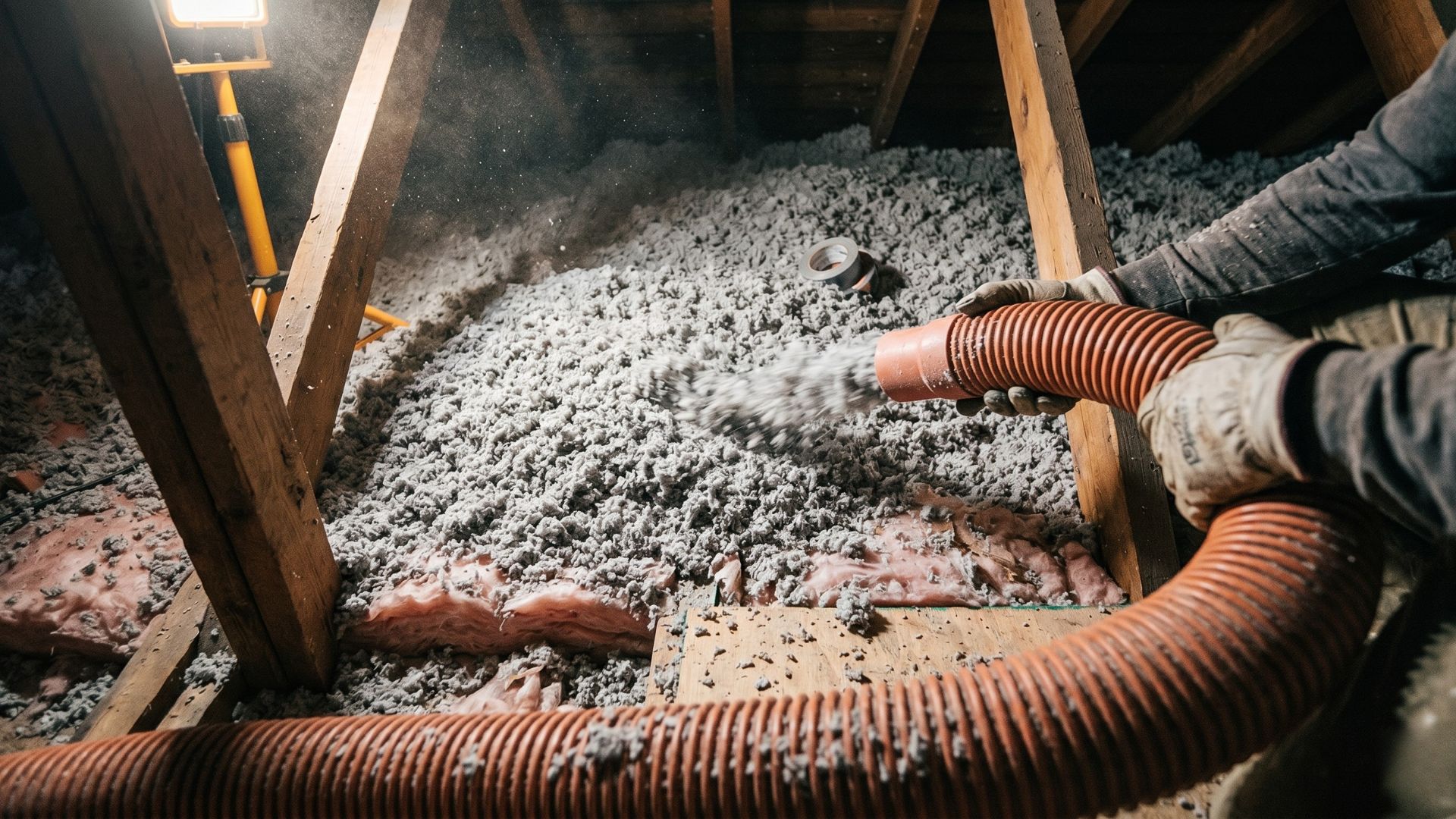 Attic insulation and air sealing improvements to address ice dam and uneven roof aging causes