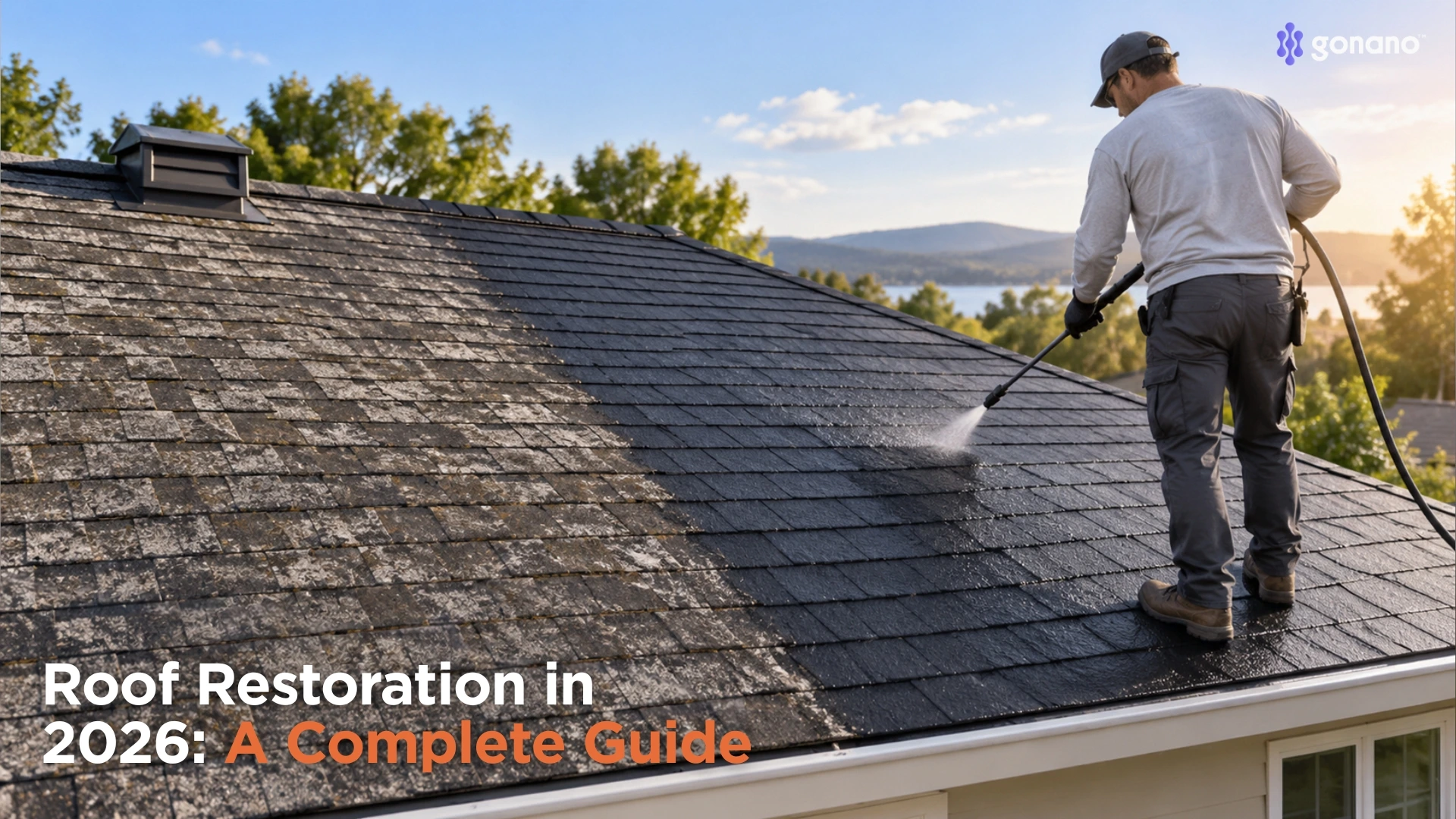 An asphalt roof being restored rather than replaced