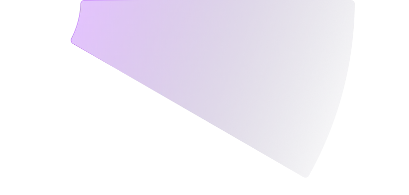Abstract purple gradient shape with rounded edges on black background.