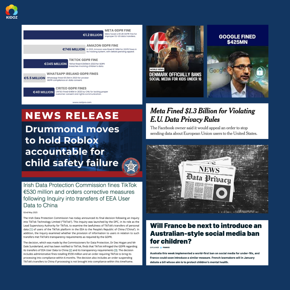 Image of recent brand safety and compliance headlines