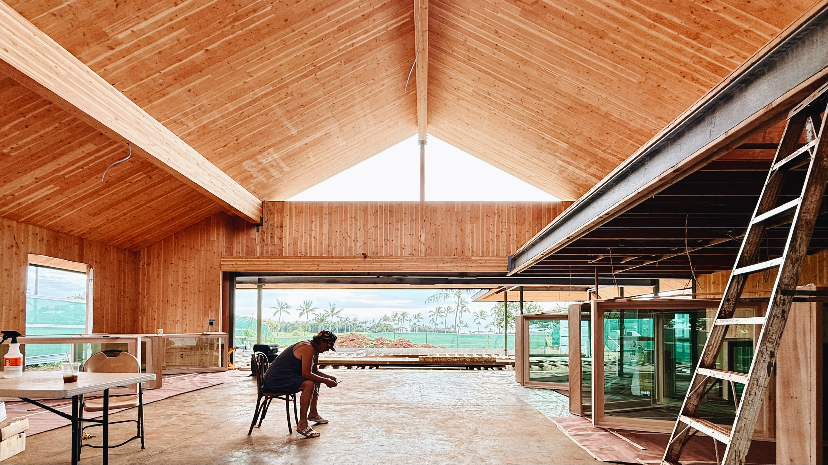 Enclosed home with mesh in window openings