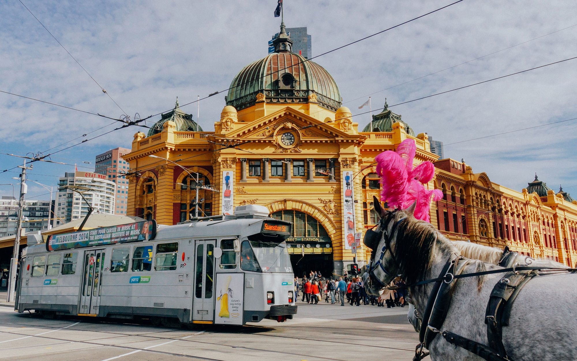 A train at Finders Street in Melbourne