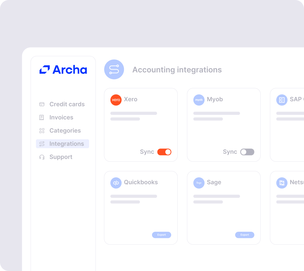 Three Archa cards stacked on top of each other