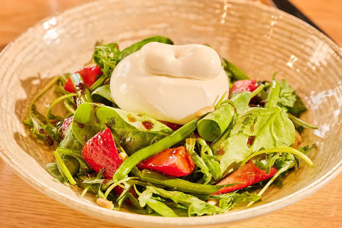 Summer Menu 2026 - Burrata and Strawberries