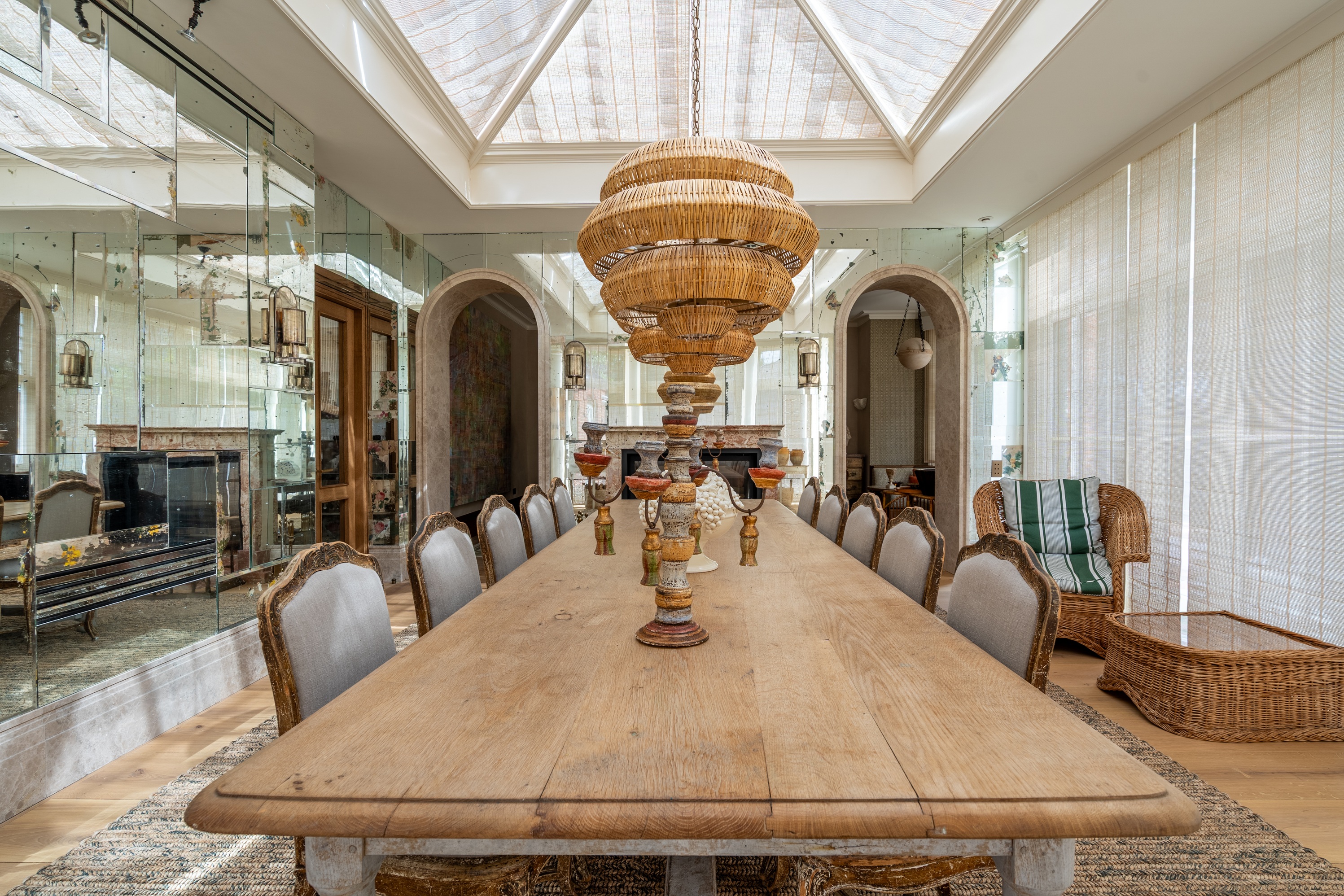 The new dining space in the conservatory