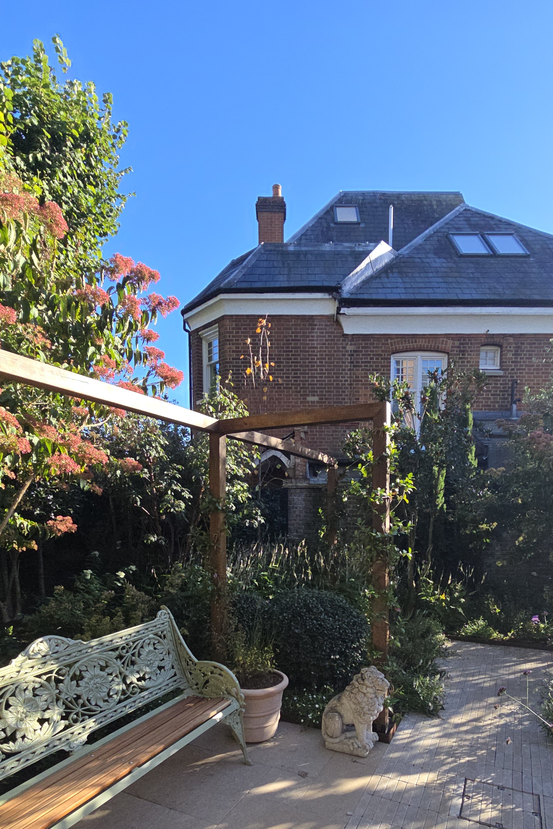 New landscaped gardens outside the mansion