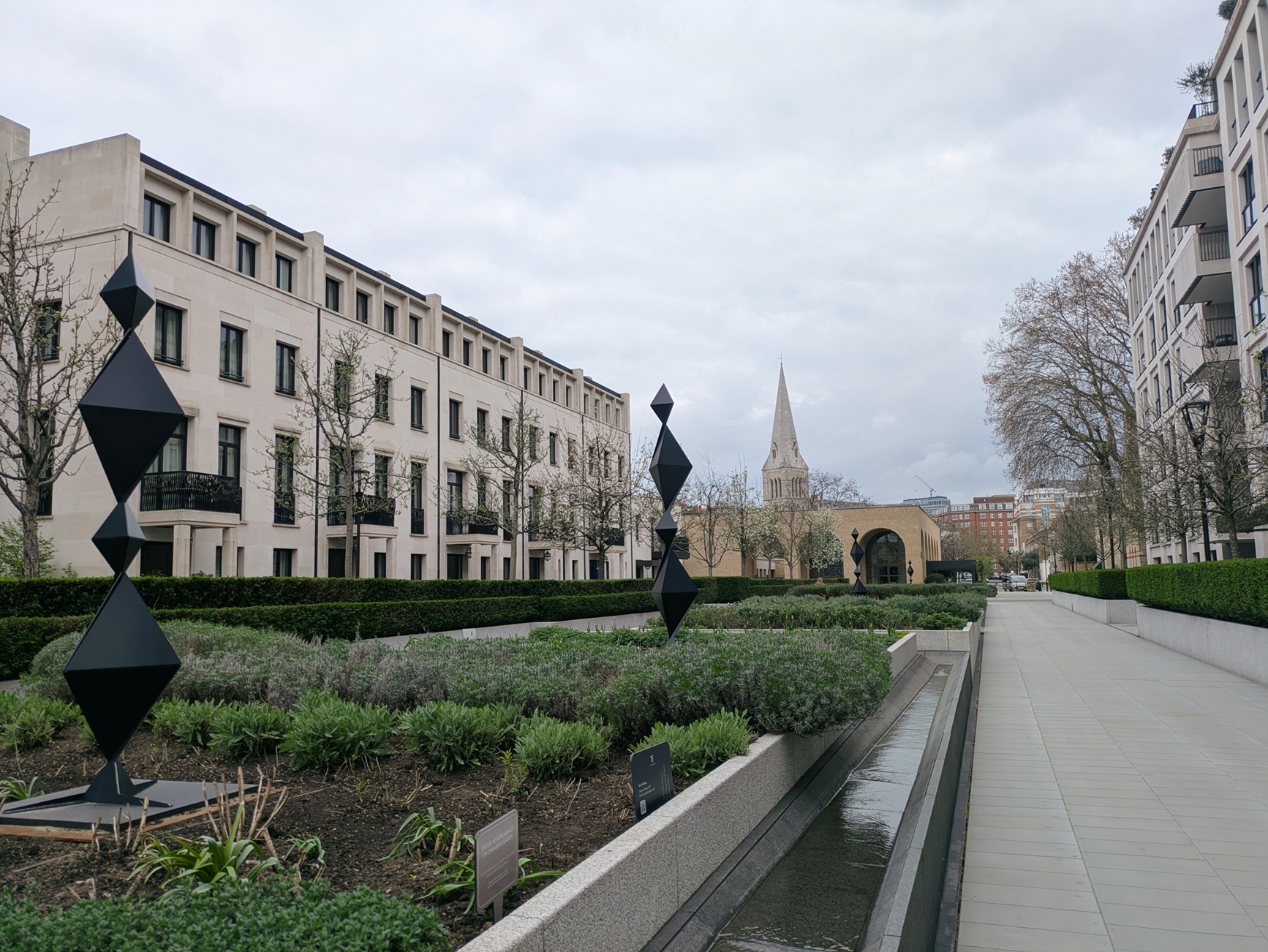 The seasonal sculptures in the Chelsea Barracks garden