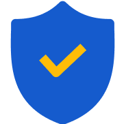 security protection badge with yellow tick