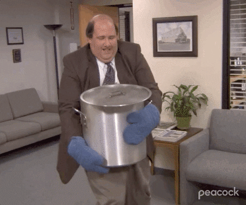 Kevin from the office spilling chili 