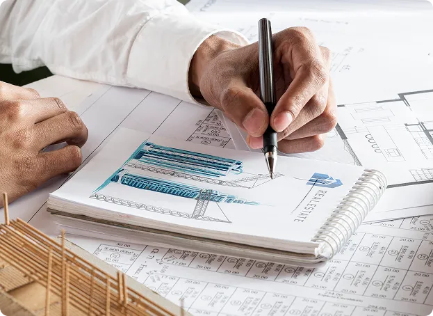 Profissional realizando avaliação imobiliária de um imóvel comercial