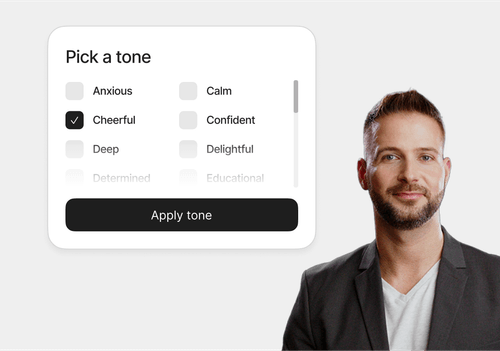 Filtering Colossyan's AI voice library by voice emotions