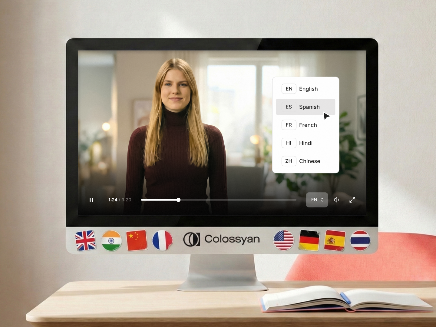 Filtering Colossyan's AI voice library by voice emotions
