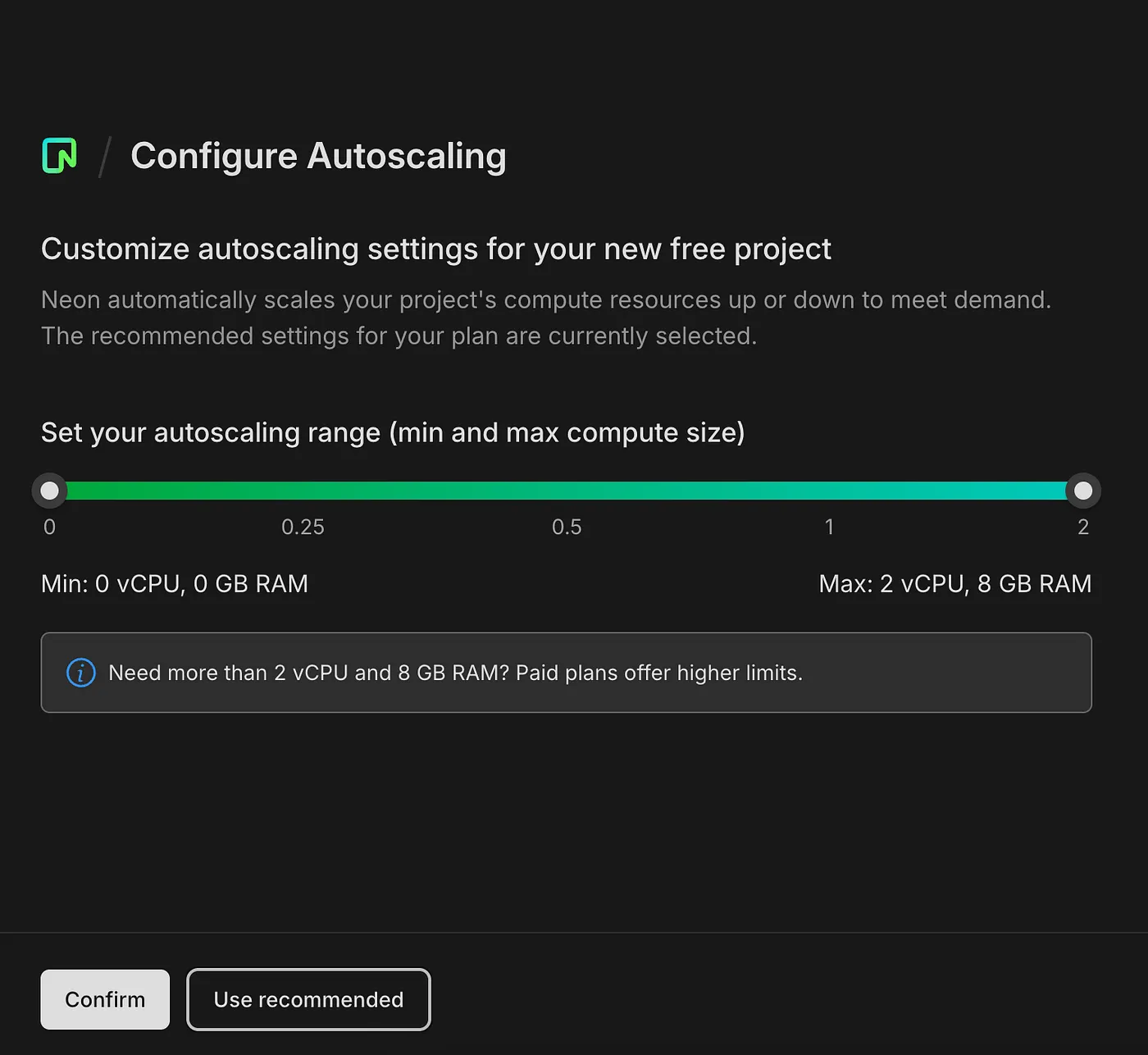 Setting autoscaling