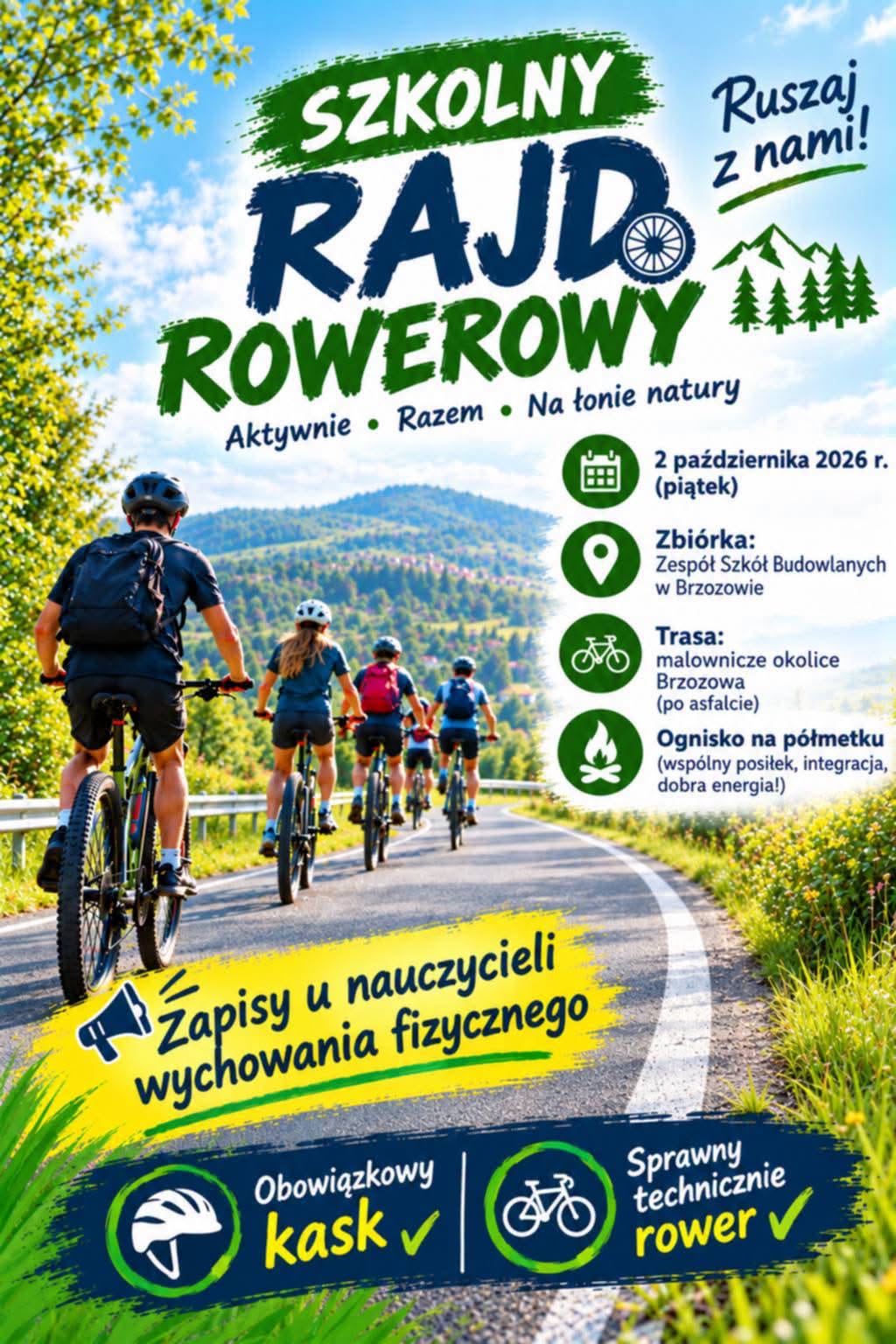 "Ruszaj z nami" - szkolny rajd rowerowy