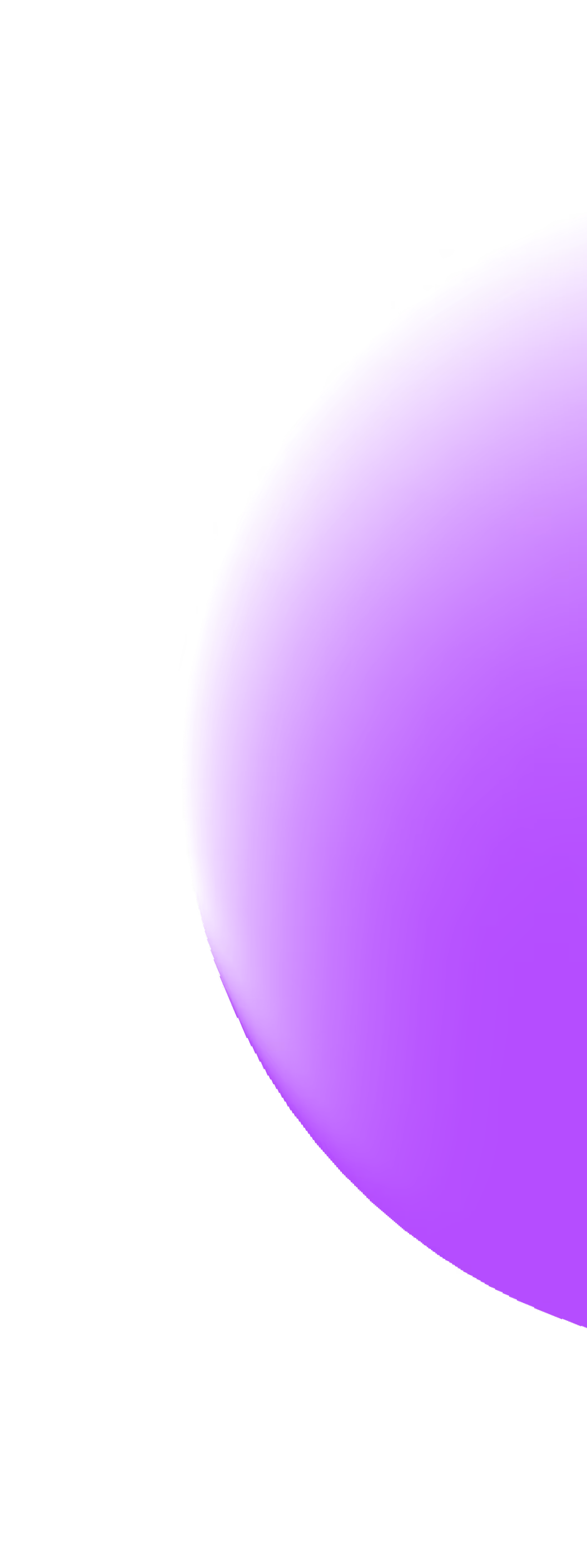 Close-up of a large purple circular gradient shape on a black background.