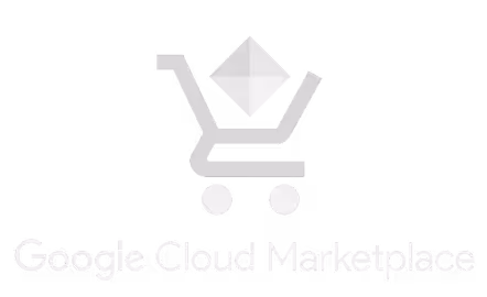 Google Cloud Marketplace logo featuring a shopping cart with the Google Cloud diamond icon above it.