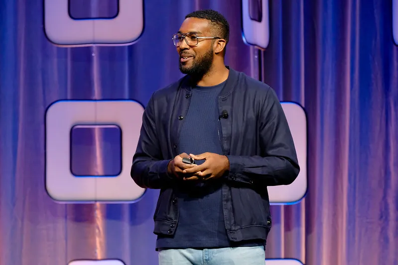 Samuel Marc on stage at Button