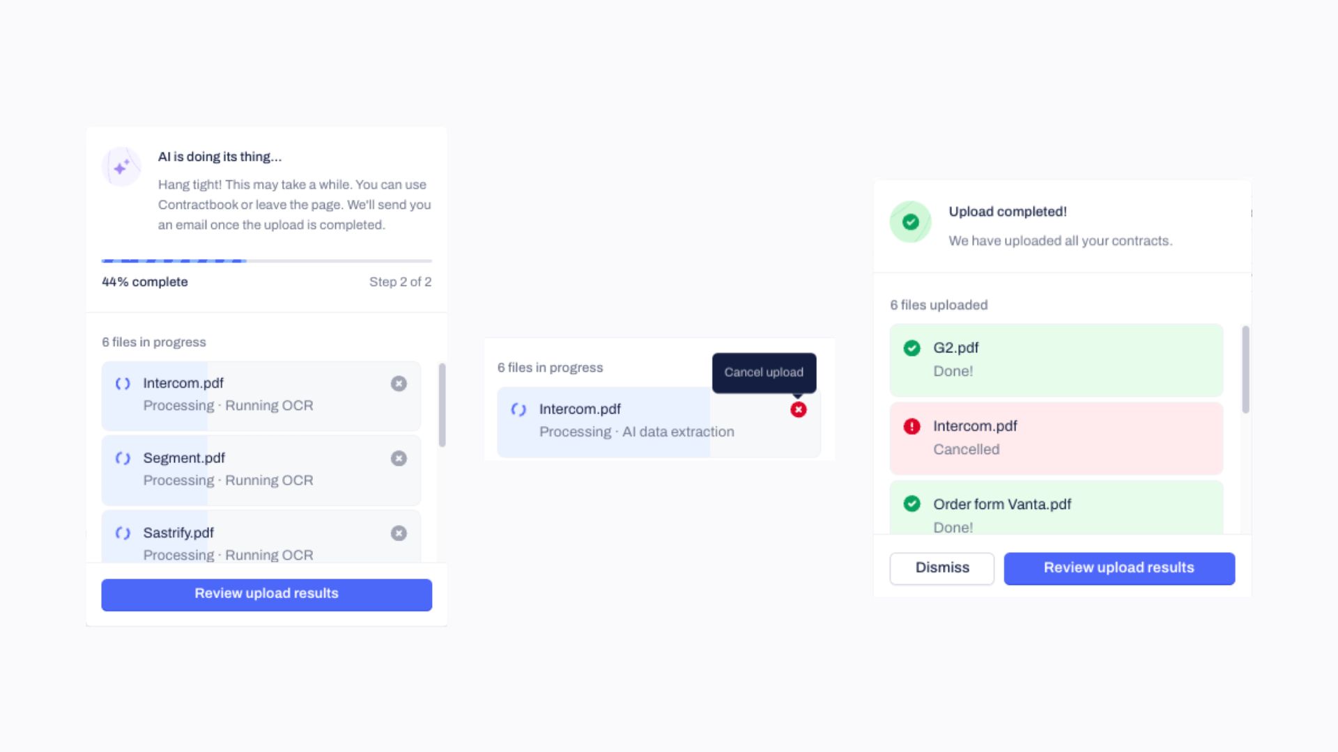 ❌ Cancel AI uploads mid-process