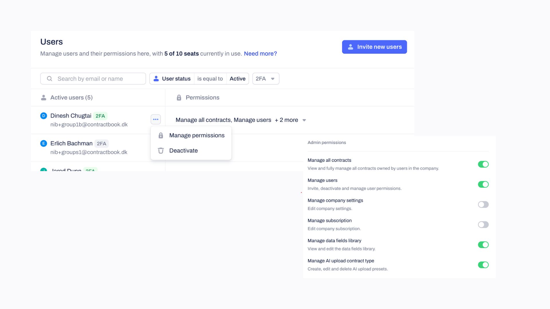👤 Users page: Your hub for user management and admin permissions
