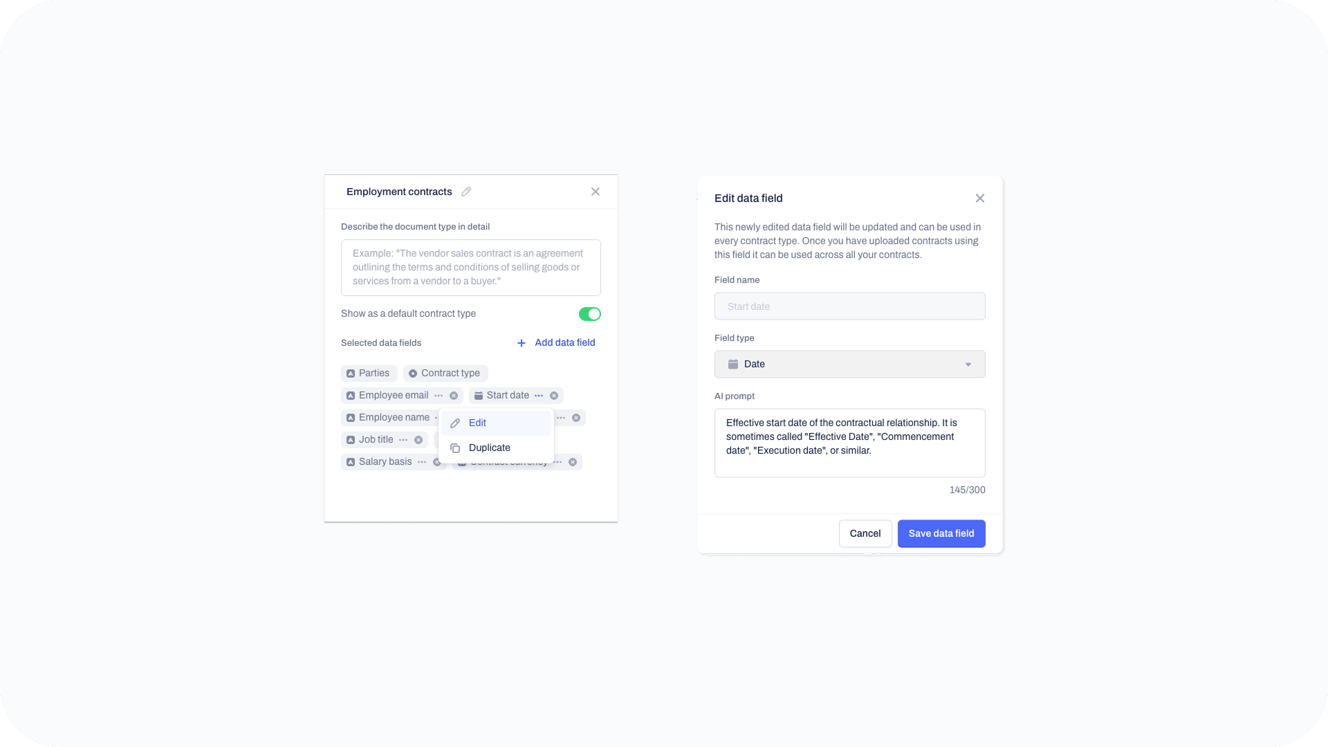 ✏️ Editable default data fields