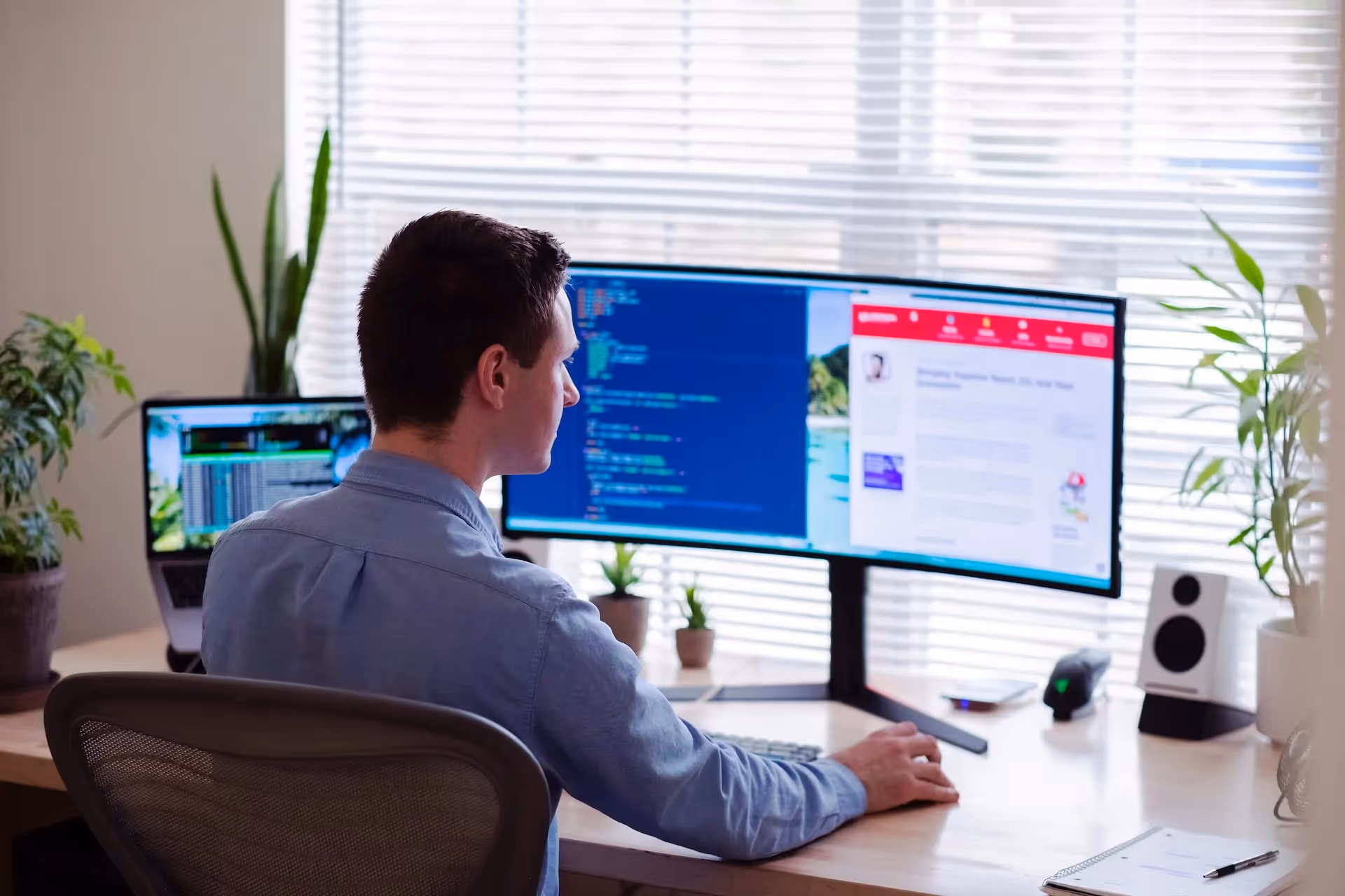 Developer working at home