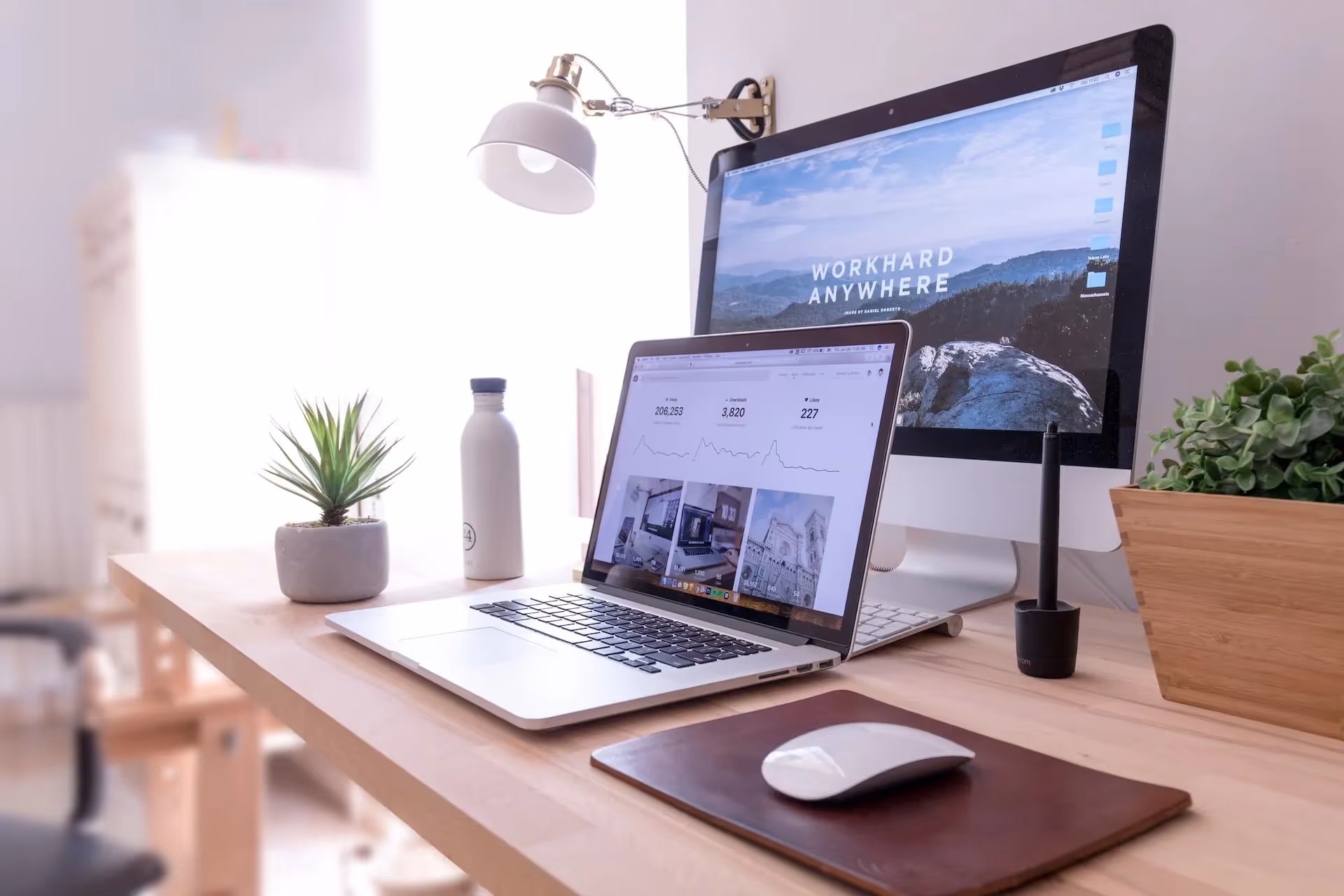 Remote employee work space at home