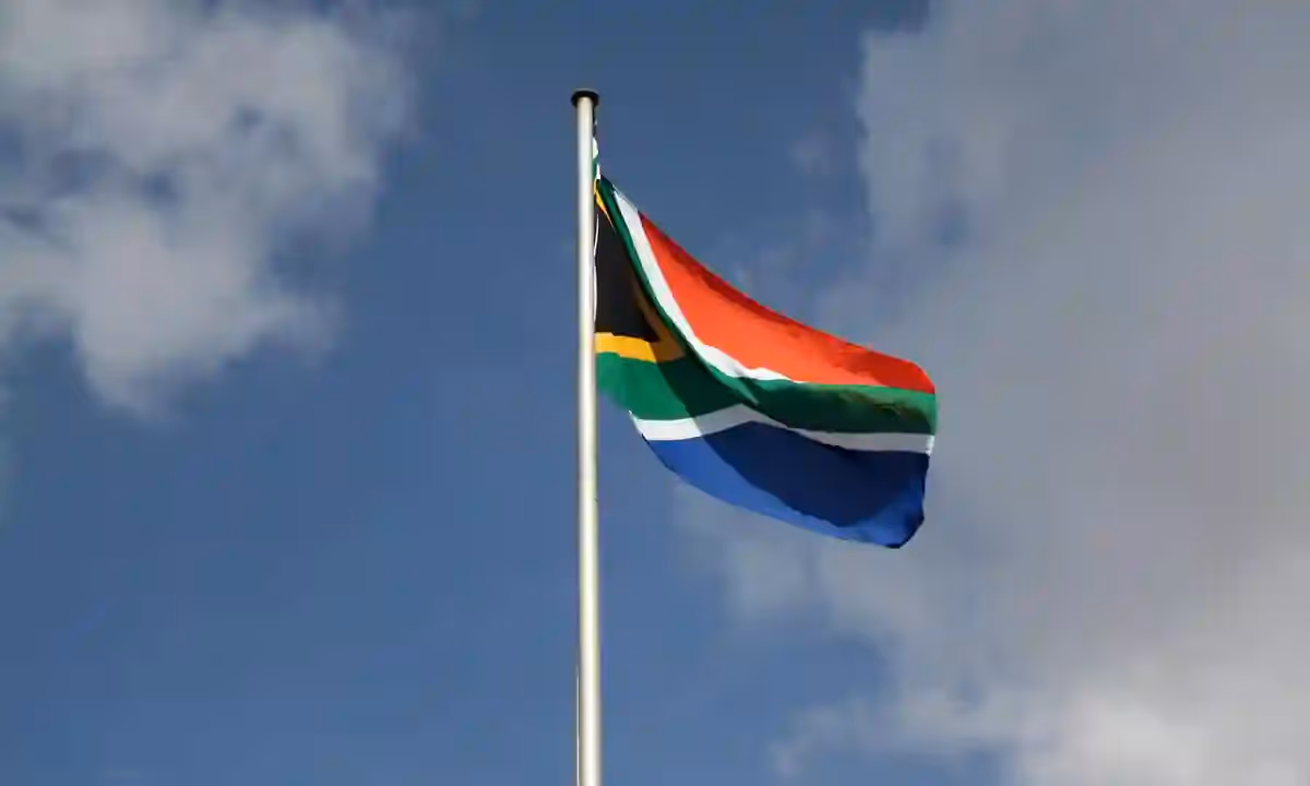 Waving flag of South Africa as one of the top countries for offshore data analysts