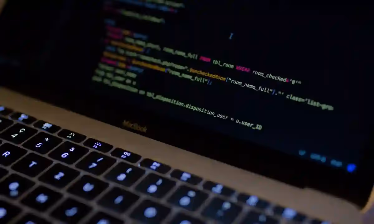 Codes on a laptop to emphasize skills when you hire a data analyst.